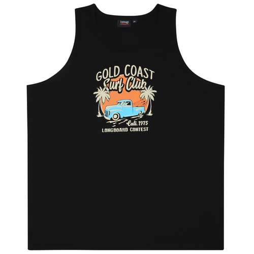 Espionage Gold Coast Print Vest Black